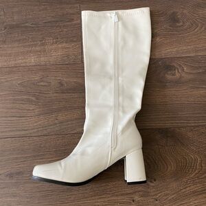 White Heeled Go Go Boots for Women